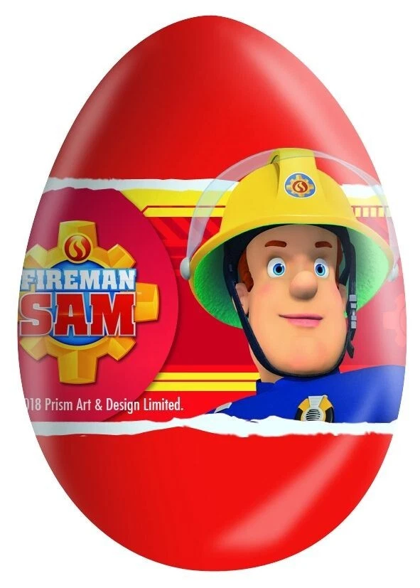 Fireman SAM Surprise Milk Chocolate Eggs with Prize Inside 24 Eggs