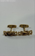 18K Yellow Gold Twisted Rope Shape Cufflinks 16.34g