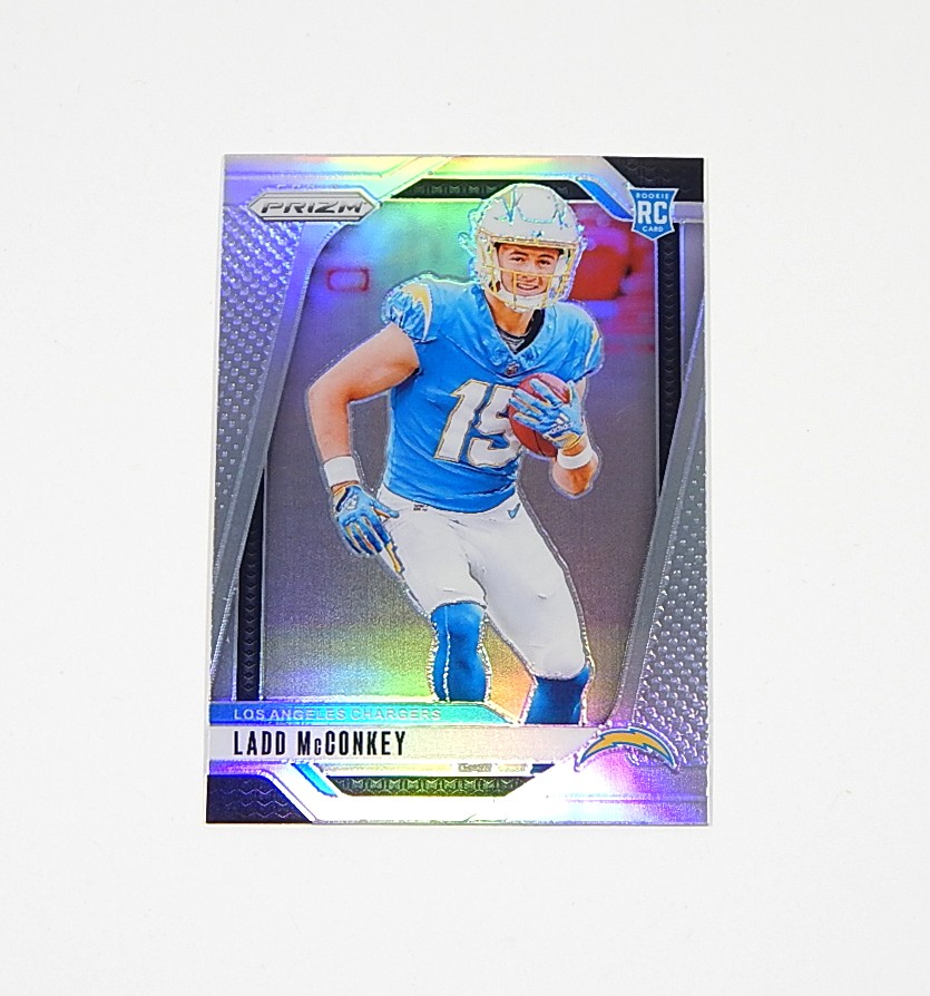 2024 Panini Prizm Silver Prizm Ladd McConkey RC #365 Auto