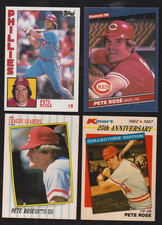 1984 Topps Pete Rose in 4-Card Lot Philadelphia Phillies, Cincinnati Reds NM