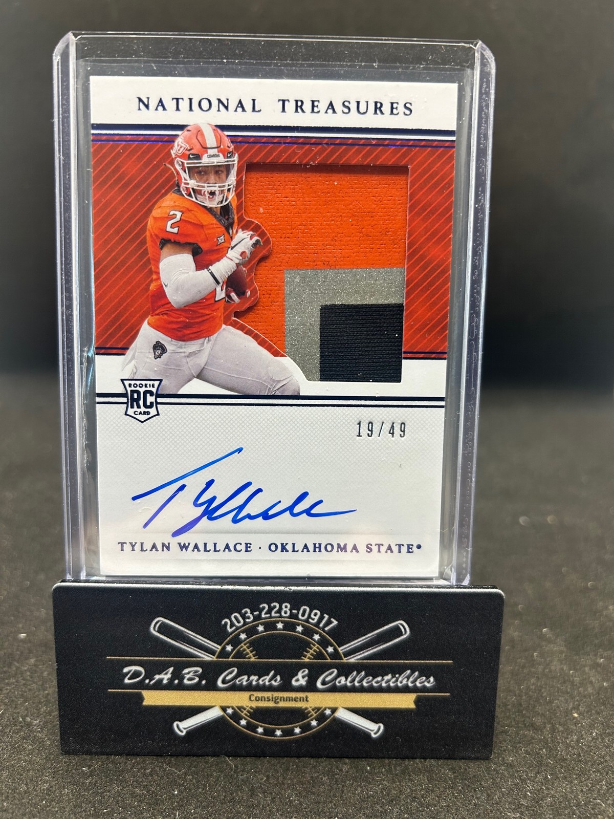 Tylan Wallace Panini National Treasures Collegiate #111 Rookie Autograph Blue