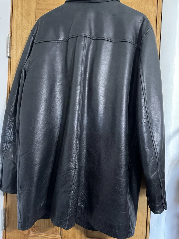 Chaqueta de cuero vintage años 90 Y2K GAP Vampire Slayer L 3/4 gabardina matriz RARA Foto 3 de 3