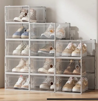Living and Home 12 Stck. Kunststoff Stapelbar Schuh Aufbewahrungsbox Organizer BRANDNEU