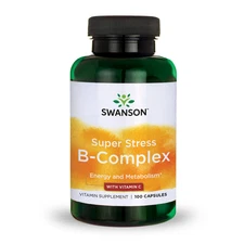 Swanson Super Stress B-Complex with Vitamin C Capsules, 100 Count