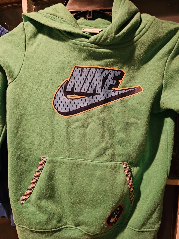 Nike & Under Armour Boys Hoodie Lot – Size 6/7 YSM – Green & Blue Sweatshirts - Image 4 of 4