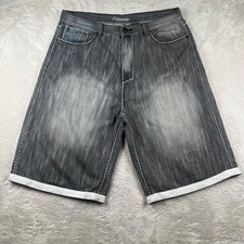 Vintage Koman Denim Shorts Mens W40 Grey Baggy Y2K Jorts