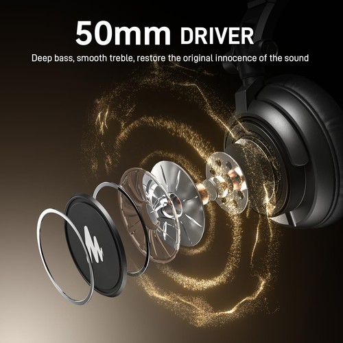 Wired Over Ear Headphones, Studio Monitor Mixing Dj Stereo Headsets with 50mm... - Picture 2 of 9