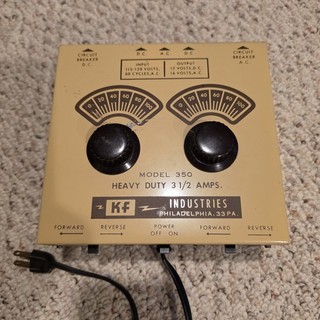 Vintage TRAIN CONTROLLER KF Industries Model 350 HO Dual Handle LIONEL Train