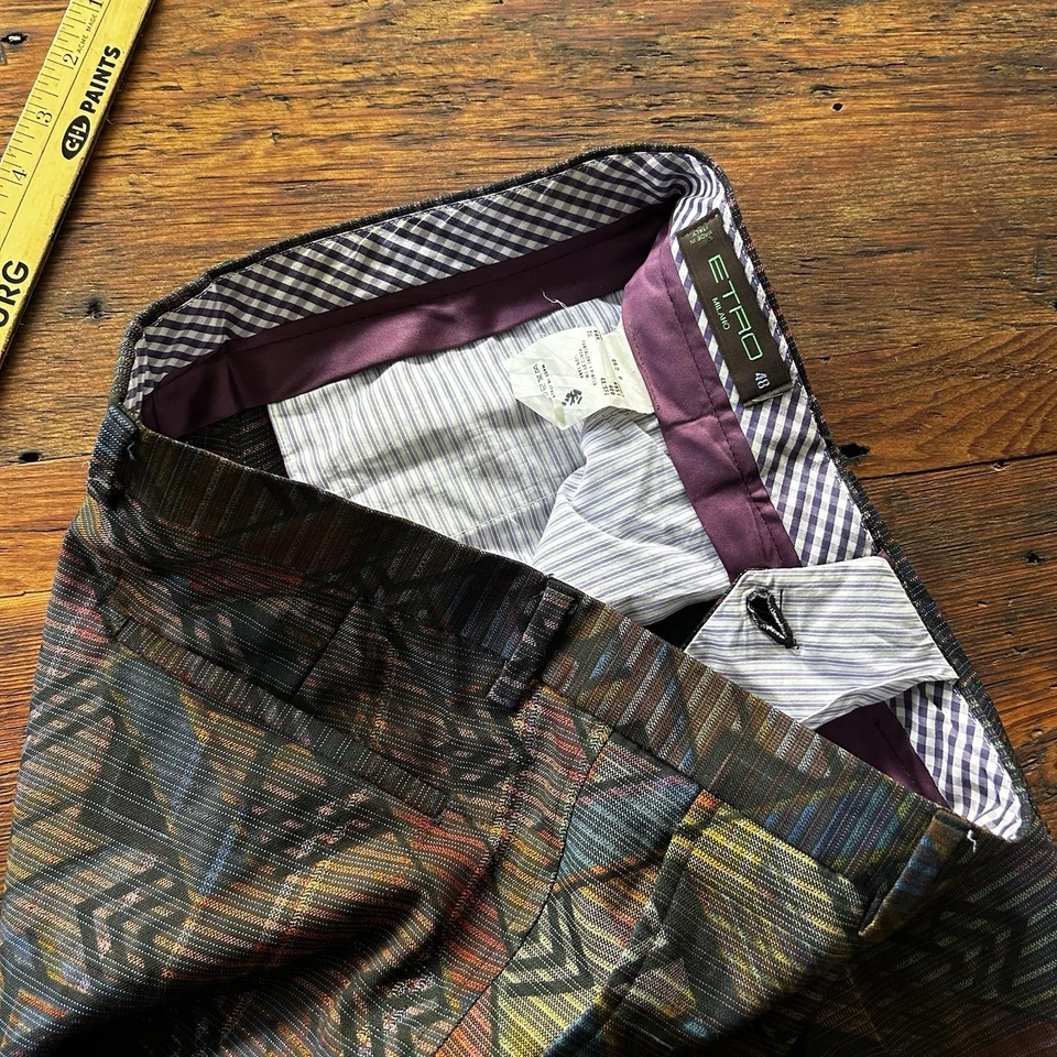 Etro Men’s Abstract Geometric Pants Formal Men’s Size 48 34x32 - Image 4 of 4
