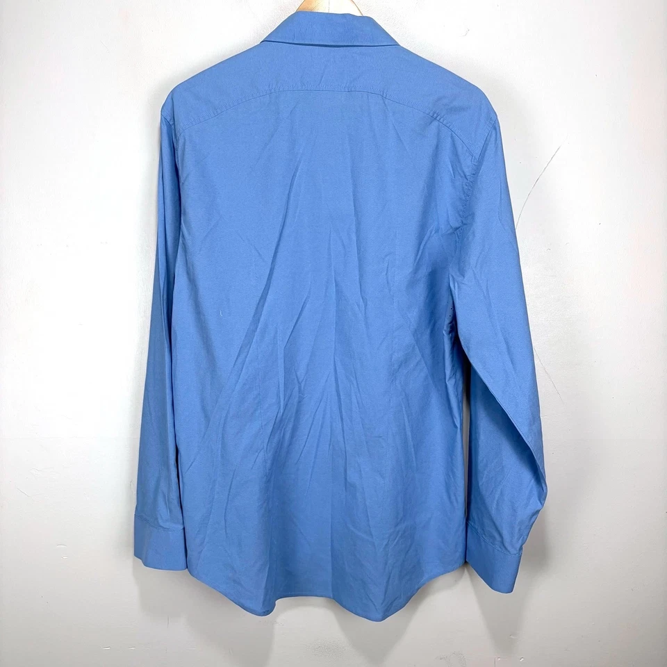 Camisa de Vestir Ministry of Supply Hombre XL Calce Ajustado Azul Manga Larga Rendimiento Foto 2 de 4