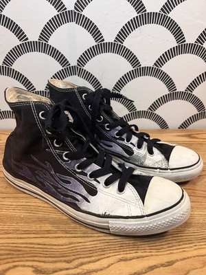 Converse Mens Size 11 Purple Flames Shoes Chuck Taylor FIRE  display picture 3