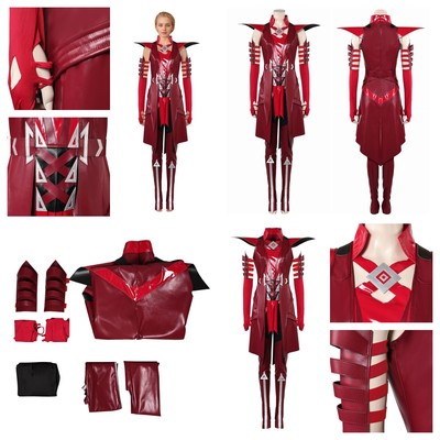 Anjinguang Wanda Vision Cosplay Scharlaken Heks Halloween Kostuum Set, Scharlaken Heks, XXL/3XL