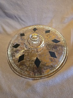 Georges Briard Fire King Gold Specked Casserole Dish Lid ONLY Diamonds on top
