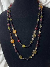 Earth Toned Glass Beaded Necklace in Perfect Condition