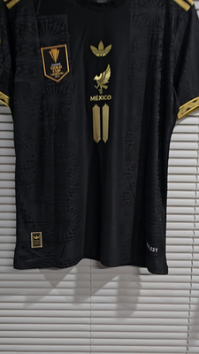 PUMA MEXICO86 W杯 リンガーTシャツ 黒金⁠ Mexico National Team - Gold Black 25 - S. GIMENEZ # 11 - 2XL (Run