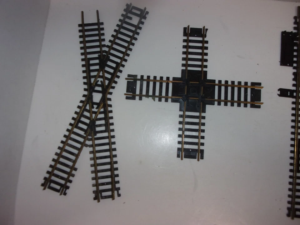 Lot Of 9 HO Train Track Brass And Steel Switch Track, And Cross Track, Various - Image 2 of 4