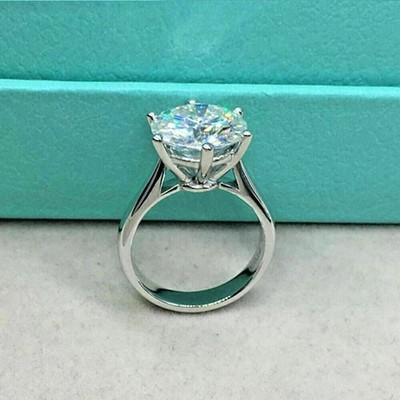3 Ct Round Cut Solitaire Engagement Ring 14K White Gold Plated Simulated Diamond