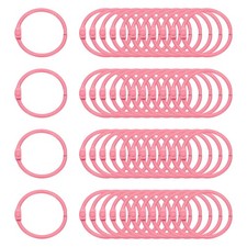 48Pcs Loose Leaf Binder Rings, 1.2 Inch Metal Open Card Rings, Light Pink