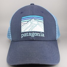Patagonia Hat Cap Snapback Trucker Blue Mesh Mountain Patch Outdoors Hiking Mens
