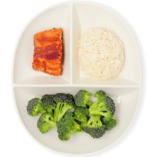 Portion Control Plate PORCELAIN for Adults for Healthy Diet