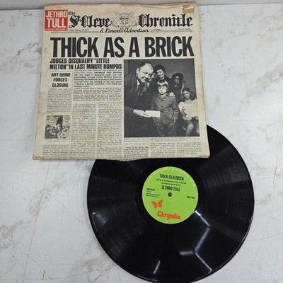 Jethro Tull Thick As A Brick 1972 Vinyl Album Lp CHR 1003 Newspaper Gatefold