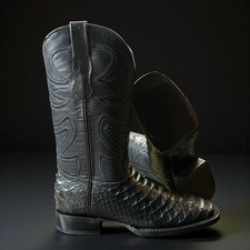 Men  s Python Snake Skin Boots. Square Toe Cowboy Boots. Bota Vaquero Piton.