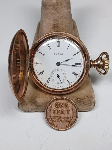 Working Antique 1907 Elgin 320 Gold Filled Ladies Pocket Watch