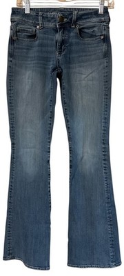 American Eagle Jeans Women 2 Reg  Blue 360 Super Stretch Kick Boot Denim 28x30