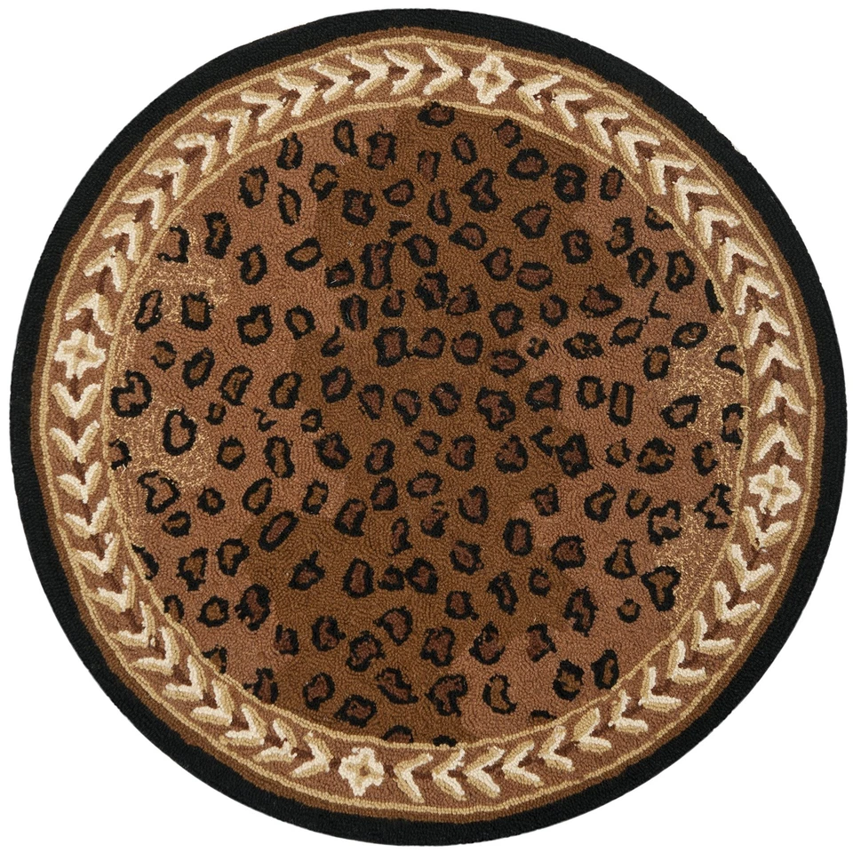 SAFAVIEH Colección Chelsea 3' Redondo Negro/Marrón HK15A Enganchado a Mano Francés Foto 2 de 3