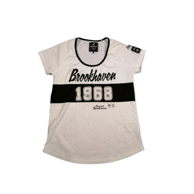 Brookhaven Basketball T-Shirt Größe 6 Schwarz Weiß Spellout 1968 Varsity