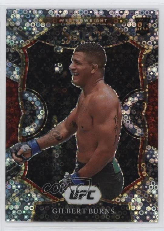 2021 Panini Select UFC Concourse Disco Prizm Gilbert Burns #34 pj5