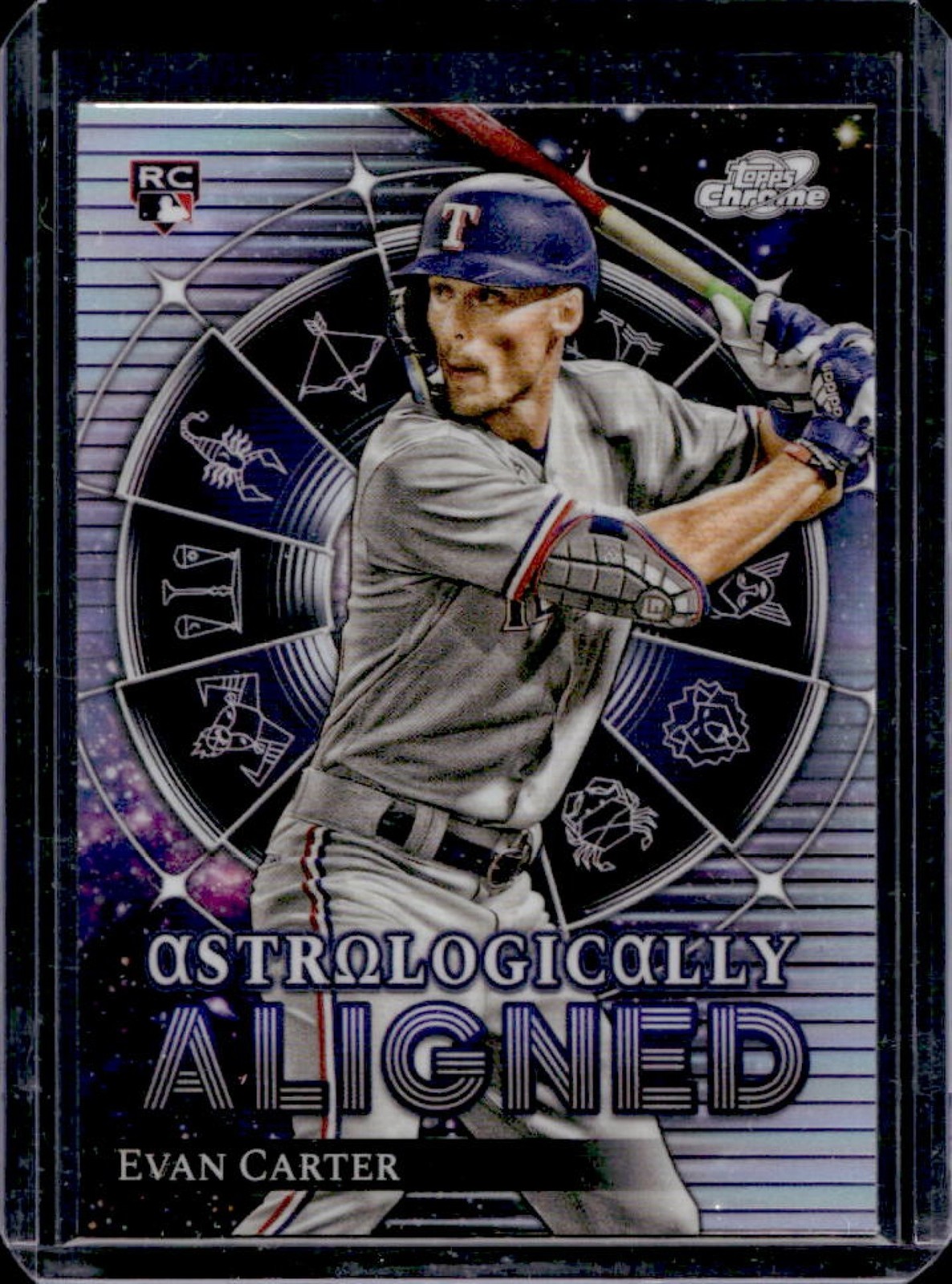 2024 Topps Cosmic Chrome Evan Carter Astrologically Aligned RC #AA-18 Rangers