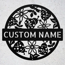 Custom Ladybird Metal Sign Personalized Garden Wall Decor Plaque Gift Home