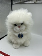 Vintage Dakin 1983 White Persian 11 Kitty Cat Plush Stuffed Animal Green Eyes