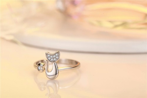Women's Fashion Jewelry Adjustable Cat Ring Rose Gold Girlfriend Gift 53-4 - Picture 3 of 9