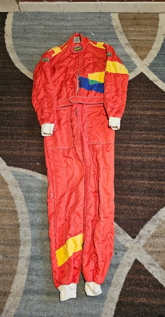 Vintage OMP Nomex III Full Racing Suit Red Made in Italy Mens Size