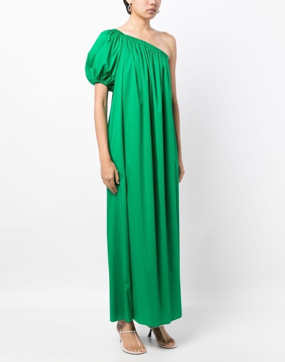 dvf one shoulder dress Diane Von Furstenberg DVF Pasquale One-Shoulder Maxi Dress Green Large L