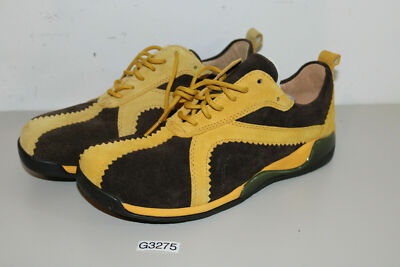 FOOTPRINTS UNISEX Halbschuhe Riga Mocca/Gelb Gr. 38 schmal (G3275-A7)