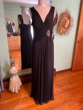Thea Dora Black Evening Cocktail Prom Dress size 18 Stretch Wide Straps