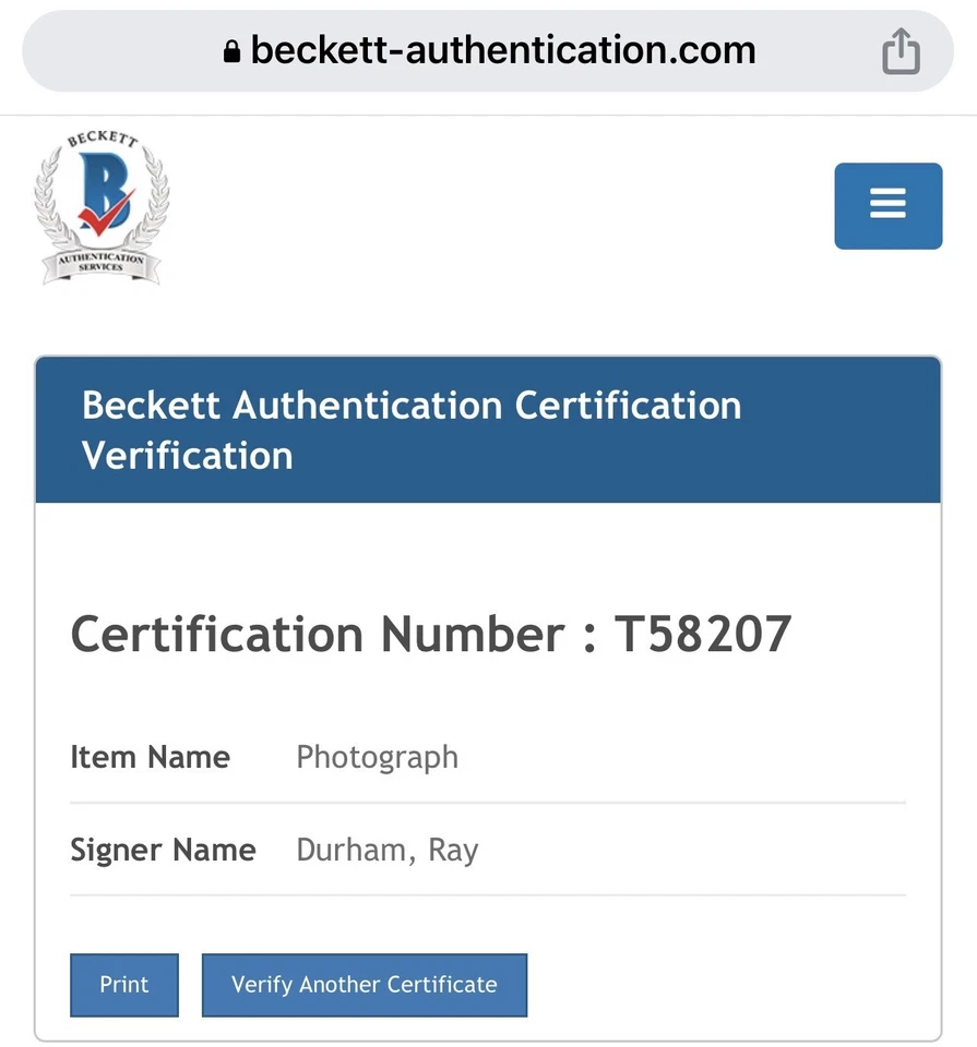 VTG RAY DURHAM Chicago White Sox Rare Signed Autographed 10x8 Photo Beckett COA - Image 4 of 4