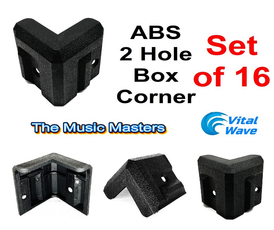 16X ABS 2 Hole Cabinet Corner Amp Rack Case DJ Home Speaker Box Bumper Protector