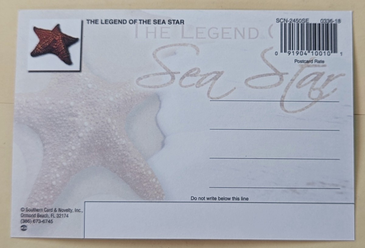 Postcard FL. Starfish. The Legend of the Sea Star | eBay
