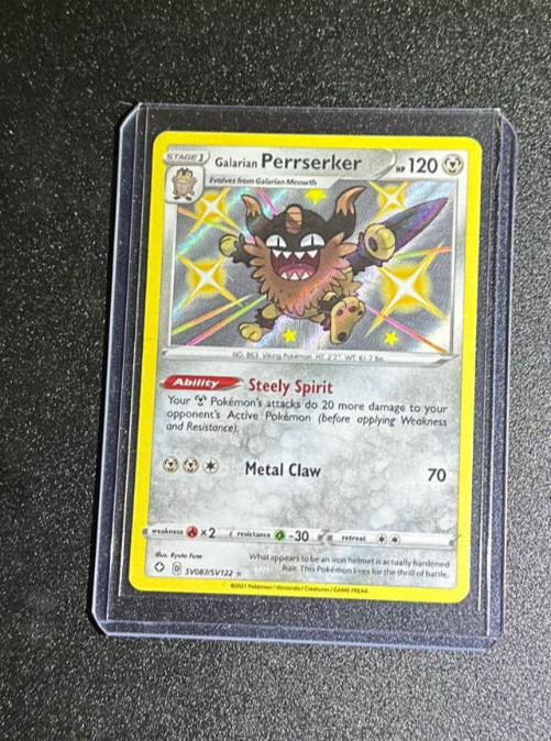 Pokemon Galarian Perrserker SV087/SV122 Shining Fates Pokemon NM/M