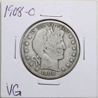 1908-O 50C Barber Liberty Head Half Dollar in VG Condition #3740