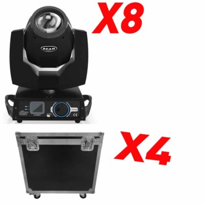 8X230W 7R Beam Moving Head RGBW 16Prism DMX Sharpy Strobe Stage Light+4X Case
