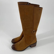Teva Size US 7.5 Foxy Brown Heel Boots Tall Side Zip Aztec Detail Western Boho