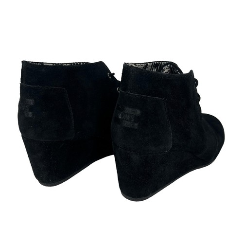 Botines Toms Desert Wedge para mujer talla 10 negros gamuza hasta el tobillo botas sin caja - Imagen 8 de 15