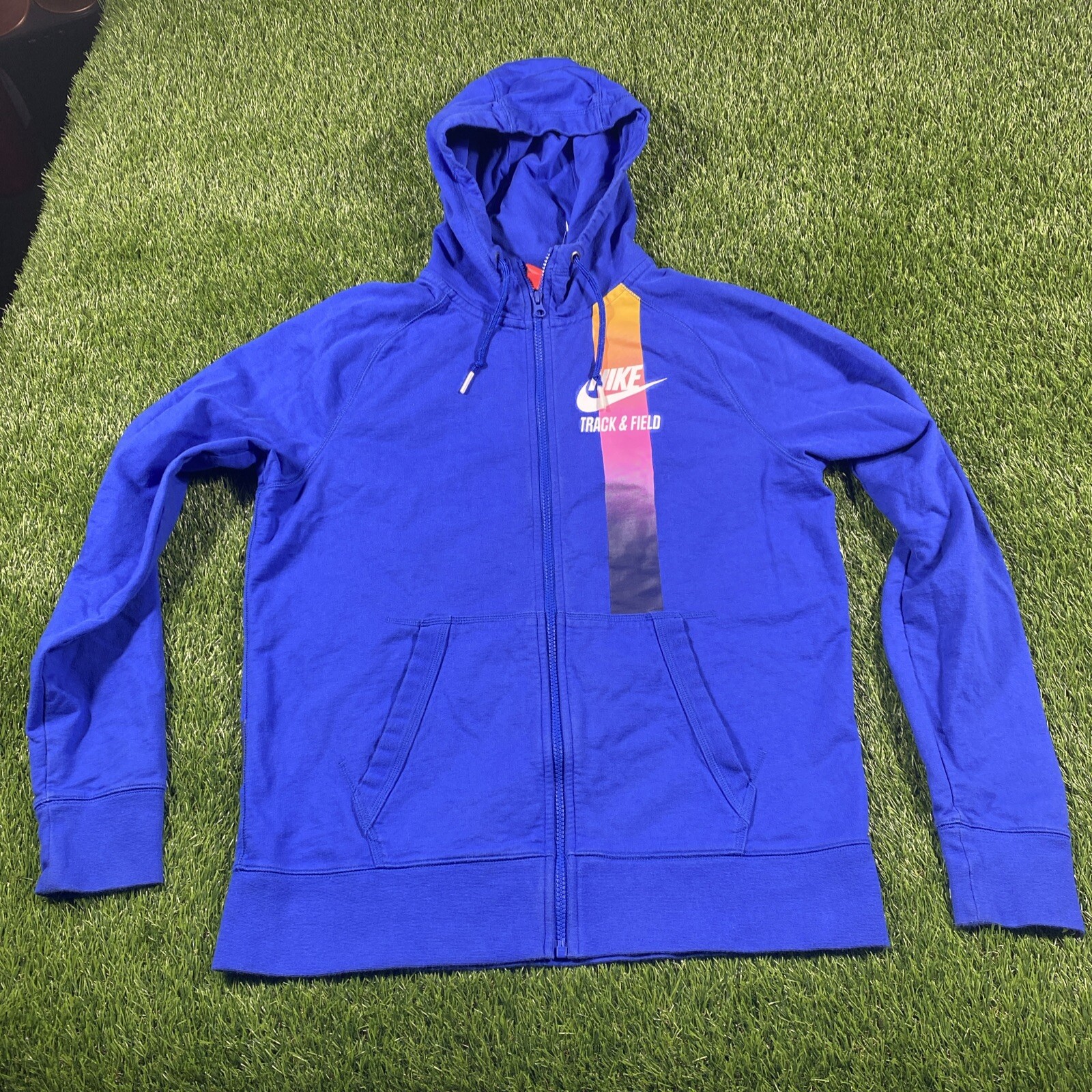 SACAI X NIKE Nike Track & Field Jacket Uomo Grande Blu Felpa con Cappuccio e Zip