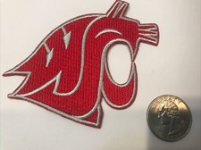 WSU Wazzu Washington State Cougars Vintage Embroidered Iron-On Patch 3” X 2.5"