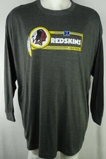 Washington Redskins NFL Team Apparel Men's Gray Big & Tall Long Sleeve Shirt